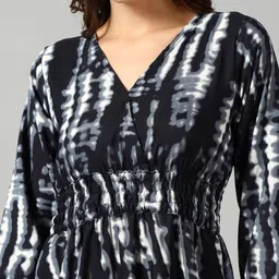 Femvy Tie & Dye Dyed Gathered Or Pleated Fit & Flare Maxi Dress image 2