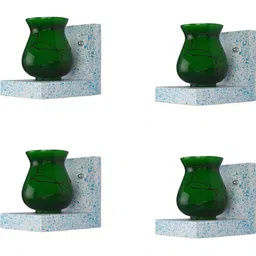 1ST TIME Green & Green Textured Wood Contemporary Abstract Shaped Shaped Wall Lamp image 5