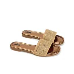 AROOM Women T-Strap Flats With Western Embellished image 3