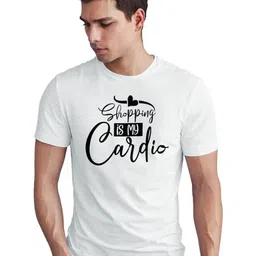 Seekbuylove Men Bio Finish Shopping Is My Cardio Round Neck Pure Cotton T-shirt-image-34