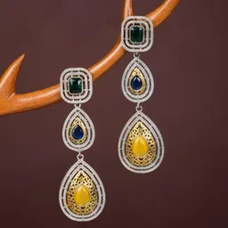 Anvik Silver Plated Contemporary Drop Earrings-picture-17