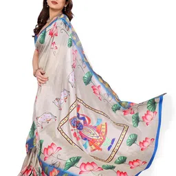 HERE&NOW Ethnic Motifs Zari Silk Blend Saree-picture-37