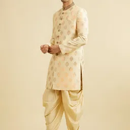Manyavar Men Self Designed Sherwani Set image 3