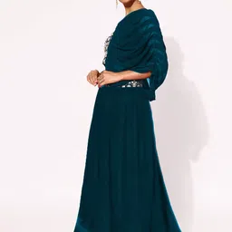 SANCIA Embroidered V-Neck Crop Top With Skirt image 3