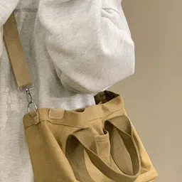 CORSICA Canvas Shopper Handheld Bag with Detachable Sling Strap-picture-53