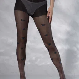 Krelin Women Printed Sheer Stockings With Butterfly-image-17