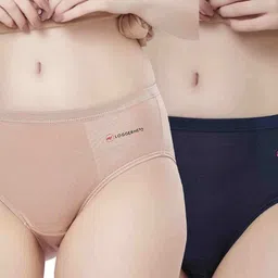 loggerhead Pack of 2 Women Hipster Beige, Dark Blue Panty-picture-16