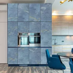 SARVARI Blue & Gold-Toned Printed Self Adhesive Wall Sticker image 4