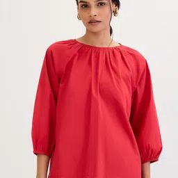 FEMMELLA Women Solid Casual Cotton Top-image-0