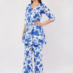 Mishy Printed V-Neck Tunic With Palazzo Co-Ords image 4