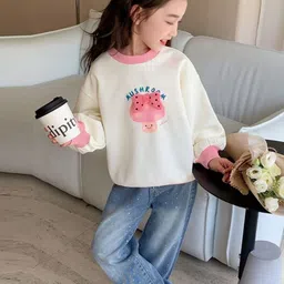 LULU & SKY Girls Graphic Printed Round Neck Pullover Sweatshirt image 4