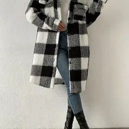 Mast & Harbour Women Checked Lightweight Longline Puffer Jacket image 2