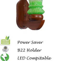 1ST TIME Green & Green Textured Wood Abstract Shaped Shaped Wall Lamp image 3