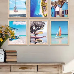 Kotart Brown & Blue 6 Piece Wood Abstract Wall Art image 2