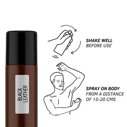 La French Men Set Of 2 Black Leather Deodorant Body Spray-150ml Each image 3