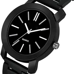 just like New Designers All Black Plating Stainless Steel Analog Wrist Watches For Men Analog Watch - For Boys Black Metal Chain Analog Wrist Watches For Boy And Men image 3