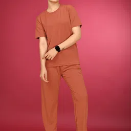 JK Creation Printed Round Neck Top & Trousers Co-Ords image 3