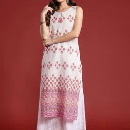 anouk Women Floral Print Pure Cotton Straight Kurta-picture-20