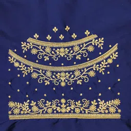 vishwambhari enterprise Unstitched Art Silk Blouse Material Embroidered image 3