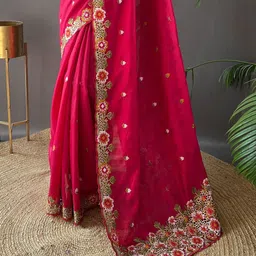 MORDEN MUSE Ethnic Motifs Embroidered Saree image 4