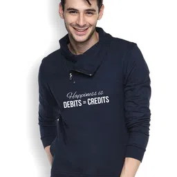 Campus Sutra Navy Printed Sweatshirt-image-18