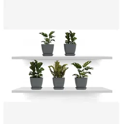 Decorway Grey 5 Pieces Square Pot With Tray Planters image 2