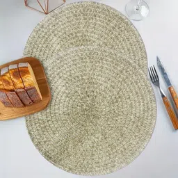 LUXEHOME INTERNATIONAL Grey 2 Pieces Textured Round Table Placemats-image-25