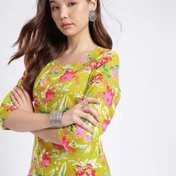 Anouk Rustic Floral Printed Round Neck Straight Kurti-picture-15