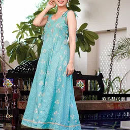 BAESD Floral Embroidered Fit & Flare Maxi Dress image 4