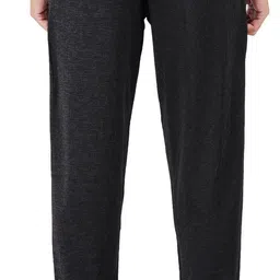 feel track Men Solid Black Track Pants image 2