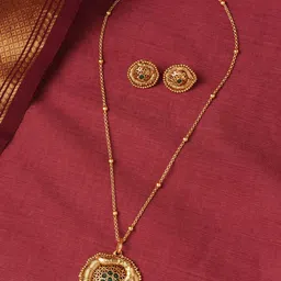 JAYPORE Gold-Plated Stone-Studded Jewellery Set-picture-22