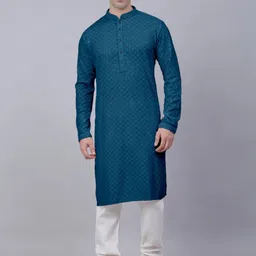 KUNDALI KAKSHAY Men Ethnic Motifs Embroidered Thread Work Kurta-image-21