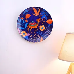 PENTADECO Blue & Red Printed Ceramic Wall Plates image 1