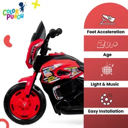 colorpunch Tokyo 6V Electric Kids Bike Ride on with Music and Lights Bike Battery Operated Ride On image 3