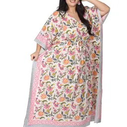 Fabric Venue Floral Printed Cotton Kaftan Maxi Dress image 2