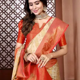 jayant creation Beige Art Silk Barasi Sarees-picture-16