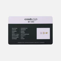 Crash.Club By CKC 18Kt Gold Diamond Studded Earrings - 2.30 g image 2