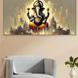 nestroots White & Cream-Coloured Ganesha Wall Paintings-image-18