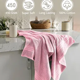 Layers Pink Pure Cotton 450 GSM Bath Towel image 2