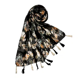 POSHAMPAA be desi Women Pack of 6 Printed Scarf with Tasselled Border image 3