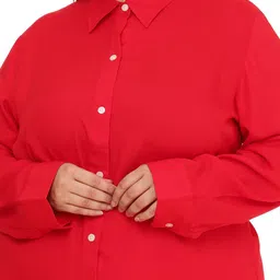 Sztori Shirt Collar Neck Plus Size Top With Trousers Co-Ords image 3