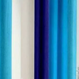 BELLA TRUE Blue 3 Pieces Striped Window Curtains image 2