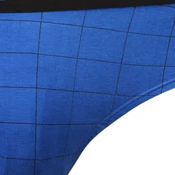 SOLO Men Cotton Checked Basic Briefs Checks-OE-Royal Blue-75 image 5
