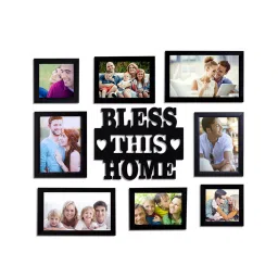 art street Angela<br />Set Of 8 Black Solid Wood Collage Photo Frames image 3