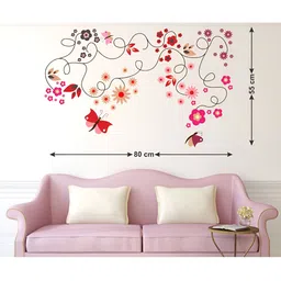 LANSTICK Tree With Butterflies Self-Adhesive Wall Sticker image 4