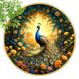 SAF Blue & Yellow 1 Piece Wood Birds and Animals Wall Paintings-image-61