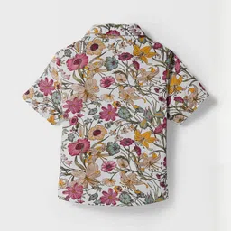 CrayonFlakes Boys Floral Printed Short Sleeves Shirt With Trouser image 4