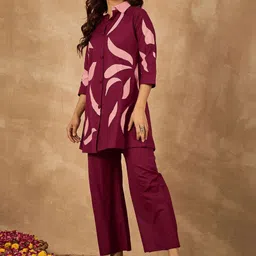 all about you Women Printed Regular Kurta with Trousers image 2