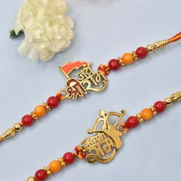 MEIRA JEWELLERY Pack Of 2 Rakhi With Roli Chawal & Greeting Card-picture-16