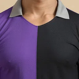 ECOLINE Clothing Men Antimicrobial Colourblocked Polo Collar T-shirt image 2